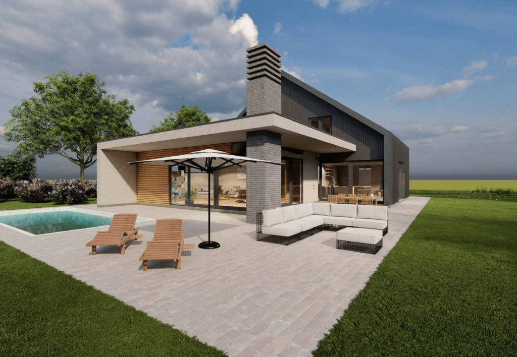 villa opmaat ontwerp prefab villa MTB03