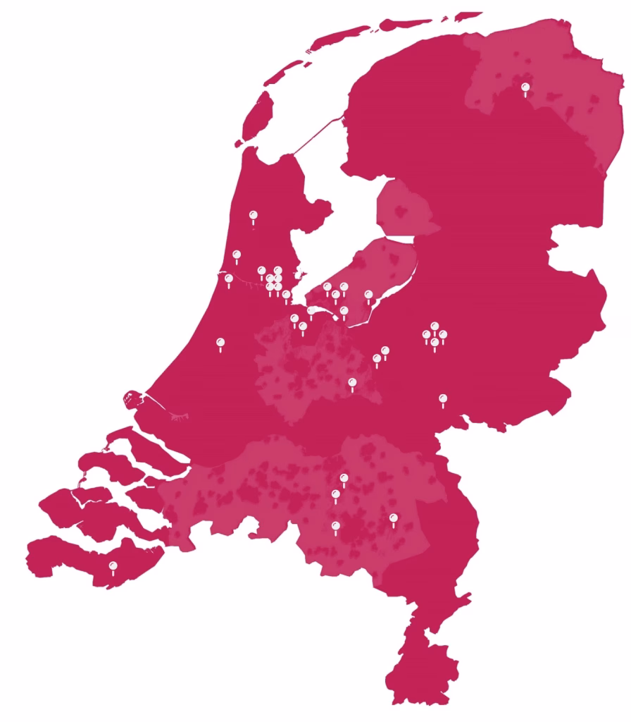 kaart waar eVilla gebouwd heeft